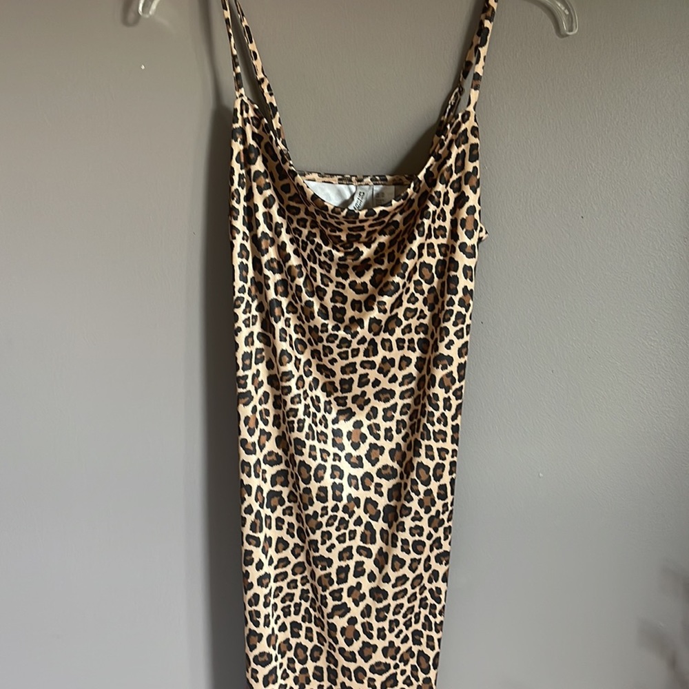 H&M Divided Leopard Cheetah Midi Dress Size XS